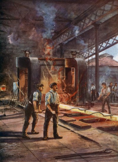 The mill - rolling steel by Charles John de after Lacy